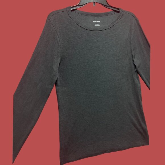 Wild Fable - Women's Long Sleeve Crew Neck T-Shirt - Black - Large - Picture 12 of 13